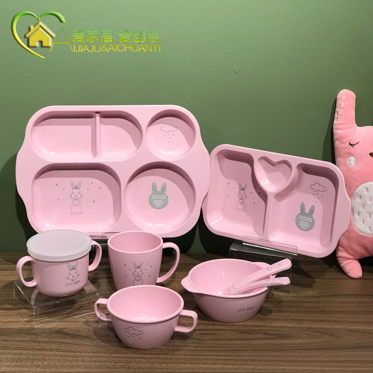 South Korea Made modnern house pink Little Rabbit Rabbit Corn Fiber Children Sub-Bowl Rice Bowl Water Cups