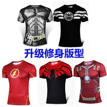 2021 Flash Batman S.H. I .E.L.D. Iron Man Tight Shirt Slim Round Neck Short Sleeve