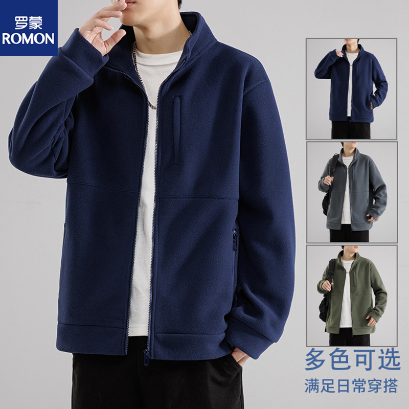 Romon Outdoor Fleece Jacket for Men, Autumn and Winter, Plus Size, Windproof, Loose-Fitting Fleece Coat Romon Outdoor Fleece Jacket for Men, Autumn and Winter, Plus Size, Windproof, Loose-Fitting Fleece Coat