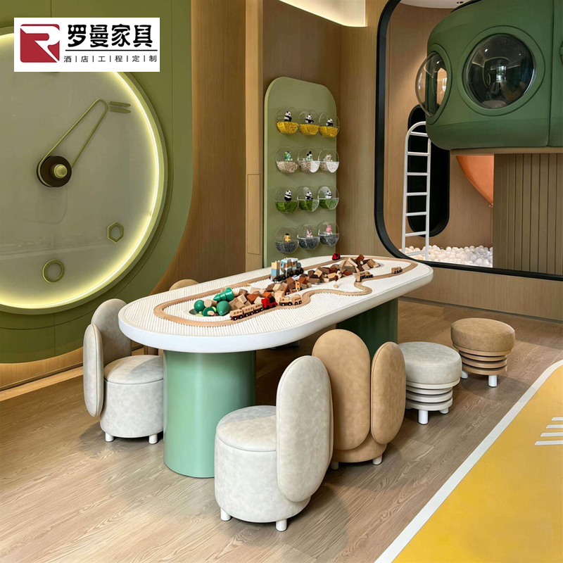Modern Mezzanine Entertainment Area Children's Table and Chair Set Sales Office Amusement Park Creative Handmade Painting Table Direct Sale Modern Mezzanine Entertainment Area Children's Table and Chair Set Sales Office Amusement Park Creative Handmade Painting Table Direct Sale