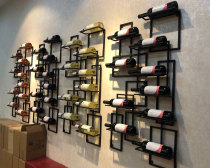 Wine rack Wall-mounted wrought iron creative hanging home wine cabinet Winery modern wine rack Bar display rack