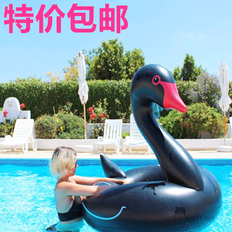 Thickened black swan swimming ring ins net red water inflatable floating row sofa flamingo animal photo props
