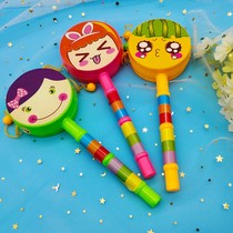 Baby Dial Wave Toys Childrens Expression Dial Waves Traditional Toys Cartoon Pattern Plastic Hand Drum Rattle
