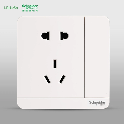 Schneider Yishang Series Mirror фарфор белый дом 86 -тип пять -отверстие полоса [переключатель может управлять только гнездами]