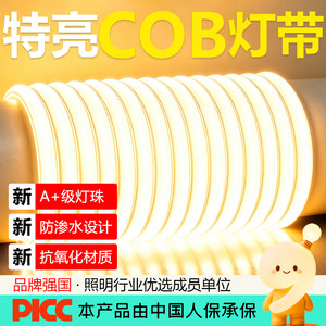Led Light Strip Super Bright 220V Outdoor Waterproof Self-Adhesive Linear Light Living Room Atmosphere Ceiling Project Cob Soft Light Strip