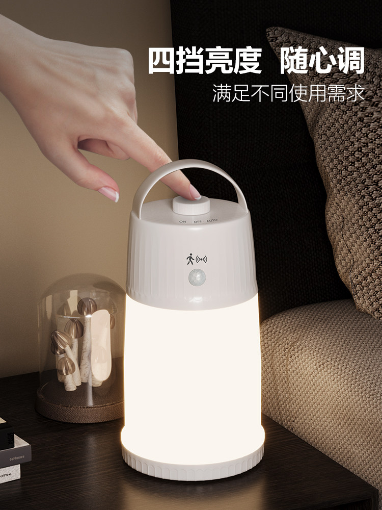 Portable Night Light, Human Body Sensor Light, Portable Outdoor Camping Atmosphere Light, Emergency Lighting, Bedroom Sleep Bedside Light