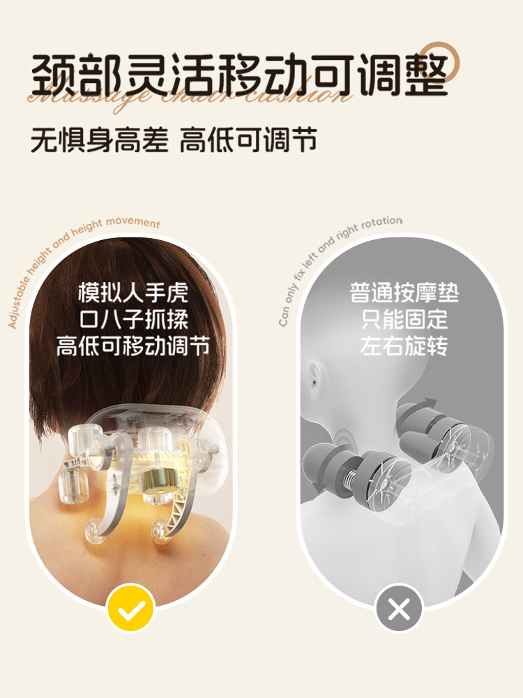 German Jiaren Household Full-Body Cushion Kneading Multifunctional Automatic Massager for Shoulder, Neck, Waist, and Back as a Gift