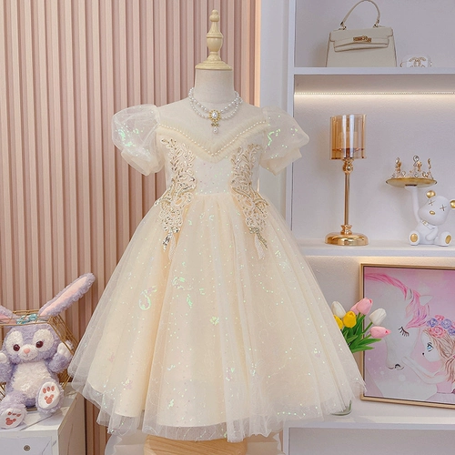 Наряд маленькой принцессы, юбка на девочку, свадебное платье, пианино, детский подиумный костюм, подарок на день рождения