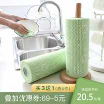 Household oil-absorbing dish washer rag Lazy thickened kitchen cleaning non-woven fabric disposable leave-in fish scales do not lose hair