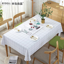 PVC table cloth small fresh style ins net red Nordic waterproof and oil-free table mat tea table cloth table cloth table cloth