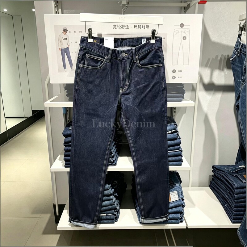 Lee Winter Wear Brushed Fleece Mid-Waist Straight-Leg Men's Jeans Original Color Lmb246726203488-898L00