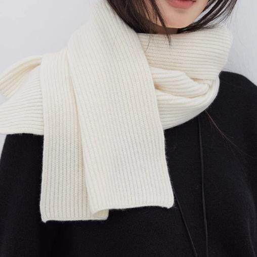 Kangseni Aurora Series 7-Needle Double-Thread Yuanbao Stitch Pure Cashmere Scarf, Thickened and Warm, Couple's Neck Warmer Gift