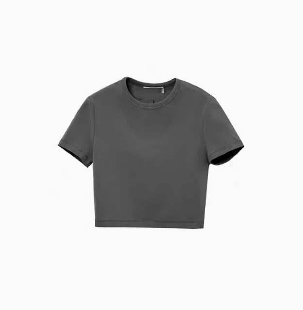 The Word-Of-Mouth Is Just Need to Be Multi-Color Original Upgraded Wheat Ear Embroidery Elastic Body Shaping Slimming Look High-Waist Fashionable Short T-Shirt