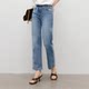 Vintage Washed Jeans 2025 Summer and Autumn New Women's Fashion Distressed Color-Blocking Stylish Slim-Fit Baguette Pants