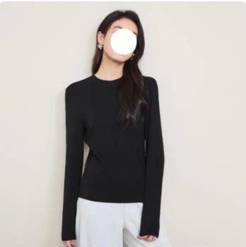 Round Neck Base Shirt for Women 2025 Autumn New Long-Sleeve T-Shirt Autumn and Winter Casual Warm Slimming White Inner Wear