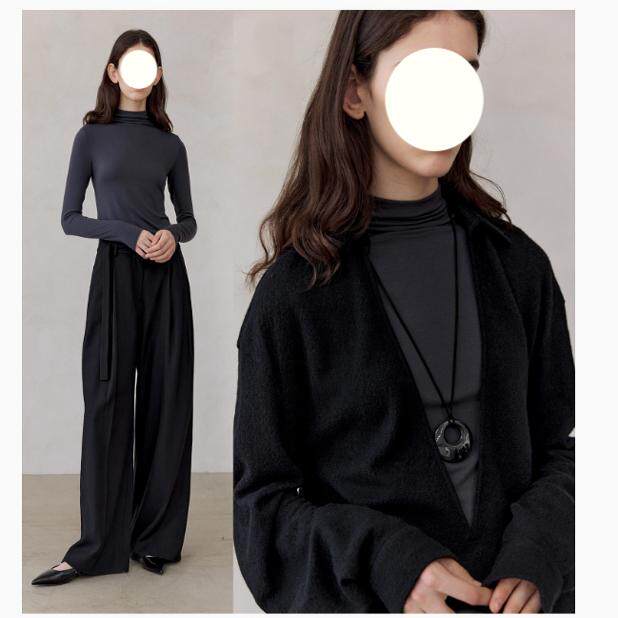 Nude and skin-friendly upgraded version of Meiyabi versatile half turtleneck bottoming shirt for women, just needed for autumn and winter