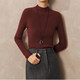 [Seamless One-Piece] Half-High Collar Knit Sweater for Women, Autumn/Winter 2025 New Style, Slim Fit Base Layer Top