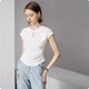 New Chinese-Style Short-Sleeved T-Shirt for Women 2024 New Summer Wear Simple and Versatile White Workwear Inner Top