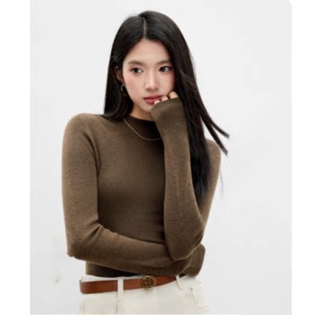 Machine Washable Anti-Pilling Base Knit Sweater for Women 2025 Winter New Style Top