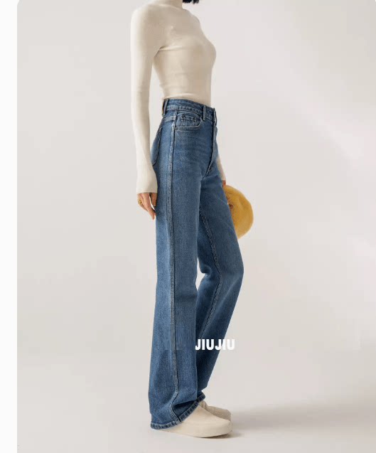 Word-Of-Mouth Hit Pants_Italian Craftsmanship/Long Legs Appear Slimmer Straight-Leg Jeans for Women