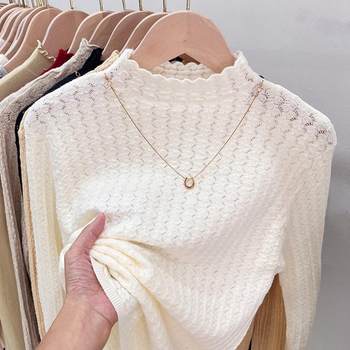 Soft and Cozy Knit Half-Turtleneck Base Shirt for Women, New Autumn and Winter Style, Stylish Inner Layer for Coats, Can Be Worn Outside, Slim-Fit Sweater Top