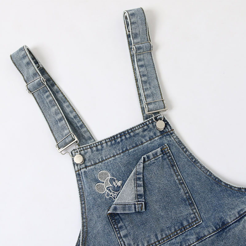 Cartoon denim quần dây đeo phụ nữ nhỏ nhỏ 2020 mùa xuân và mùa hè mới chương lỏng mỏng jumpsuit mõm quần chín điểm