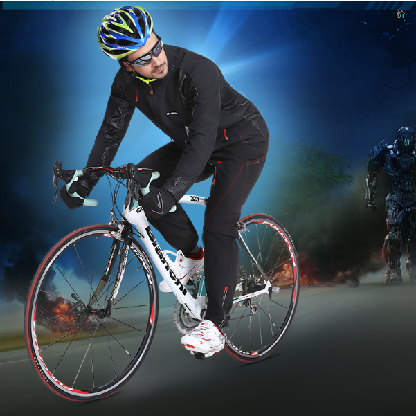 Lampada winter windproof warm riding suit suit men's fleece autumn and winter riding suit armor thickened men