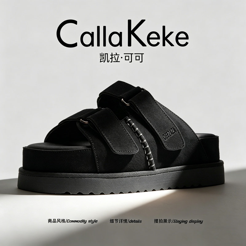 American Callakeke Thick-Soled Outdoor Men's Slippers 2026 Summer Breathable Birkenstock-Style Mules Versatile Sandals