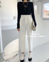 2022 red lip REDLIP spring new high waist display slim 90% Western dress pants woman design sensation foreign pants