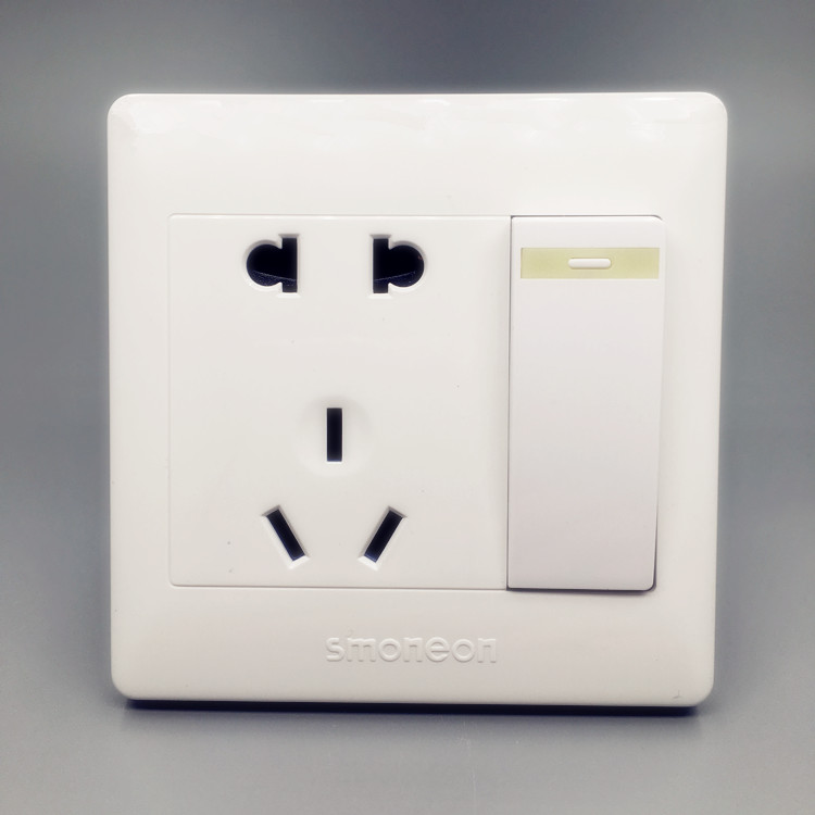 Huayi Matsumoto K5 0 single-opening single-opening five-hole socket single-opening single-control belt two-stage five-hole switch panel 86