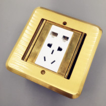 Melan Riland All copper waterproof double door hidden phone computer plus five holes power to plug in the network phone
