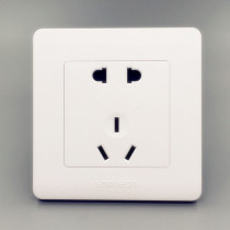 Five-hole 10A power socket 2 3 5-hole 5-eye wall switch panel white concealed 86