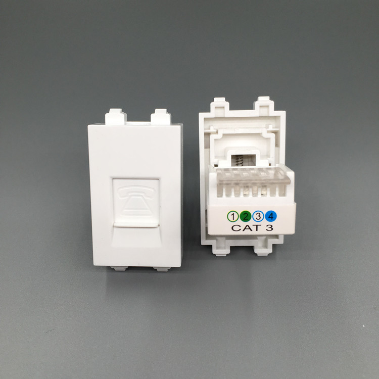 Type 128 switch socket ground insertion module with protection door voice telephone socket RJ11 module 4 core module accessories