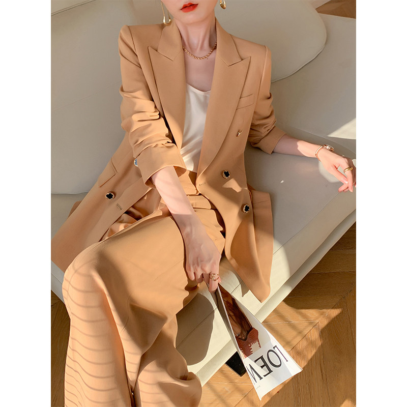 Leisure suit suit women's spring and autumn new Korean fashion temperament wide leg pants big high-end fried street royal sister suit
