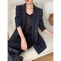 Casual suit suit women Spring and Autumn New Korean version of big brand high-end professional temperament fashion English style plaid suit