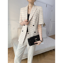 Short sleeve suit suit woman 2021 new exploits advanced senses fashion Temperament Professional Casual Summer Thin western suit