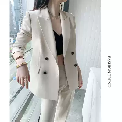 High-level sense fried street suit suit suit female English style 2021 Spring and Autumn new professional fashion temperament goddess Fan suit