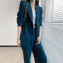 Fried Street suit suit female Korean version 2021 Autumn New wide leg pants fashion temperament big name high-end casual suit