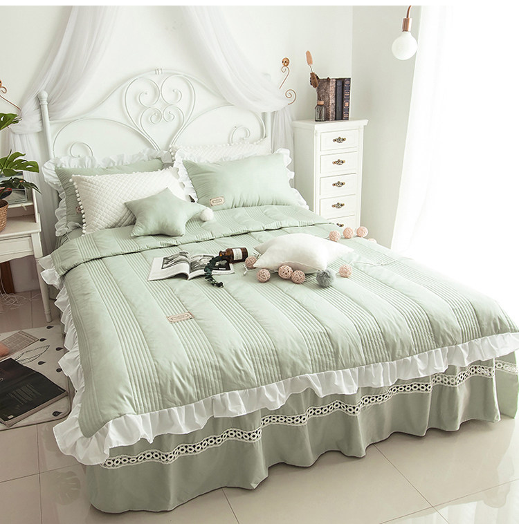 Lace Side Princess Wind Bed Four Pieces Full Cotton Pure Cotton 1 8m Bed Double Lotus Leaf Side Quilt Cover Bed Linen Bed Skirt-Taobao