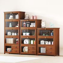 Dining side cabinet simple tea set tea storage cabinet multifunctional floor-to-ceiling with door dustproof household kitchen cabinet storage cabinet