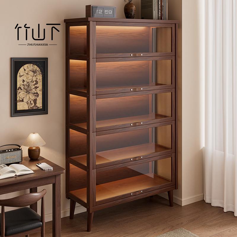 Dustproof bookcase and storage cabinet integrated