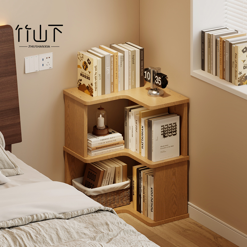 Corner storage bookshelf