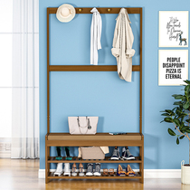 Shoe cabinet coat rack one shoe stool home door new 2021 explosions against the wall can sit on the simple hanger