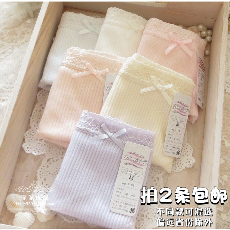 K719 outlet quality lady with waist 100% pure cotton with big code student shorts girls underpants for a half-yard