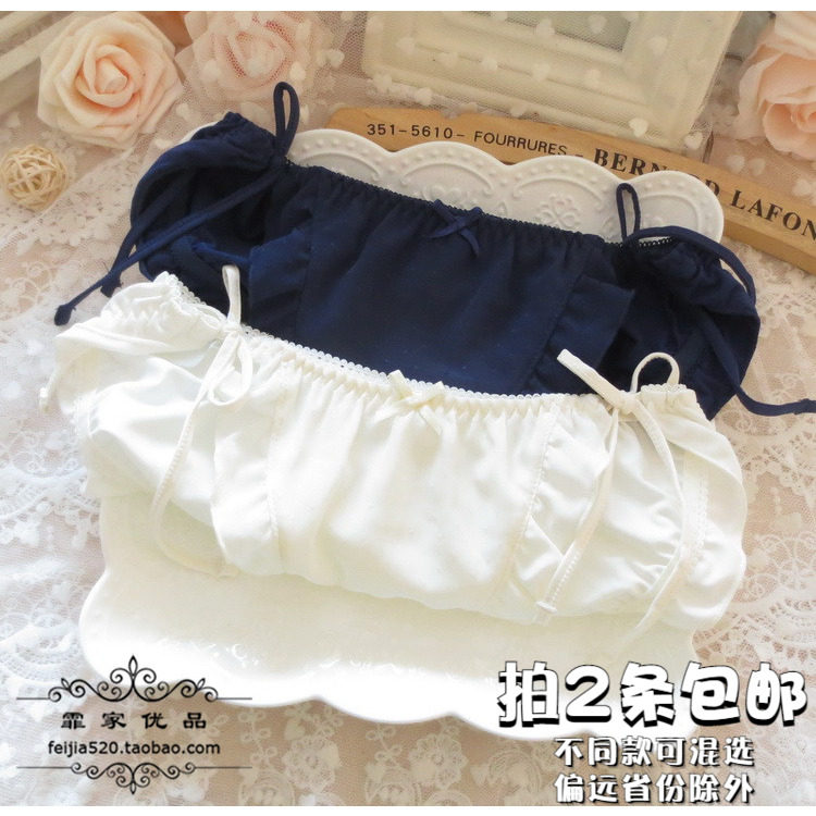 K779 Comfortable Ladies Low Waist Milk Ribbon Sexy Panties M L XL Small Half Size