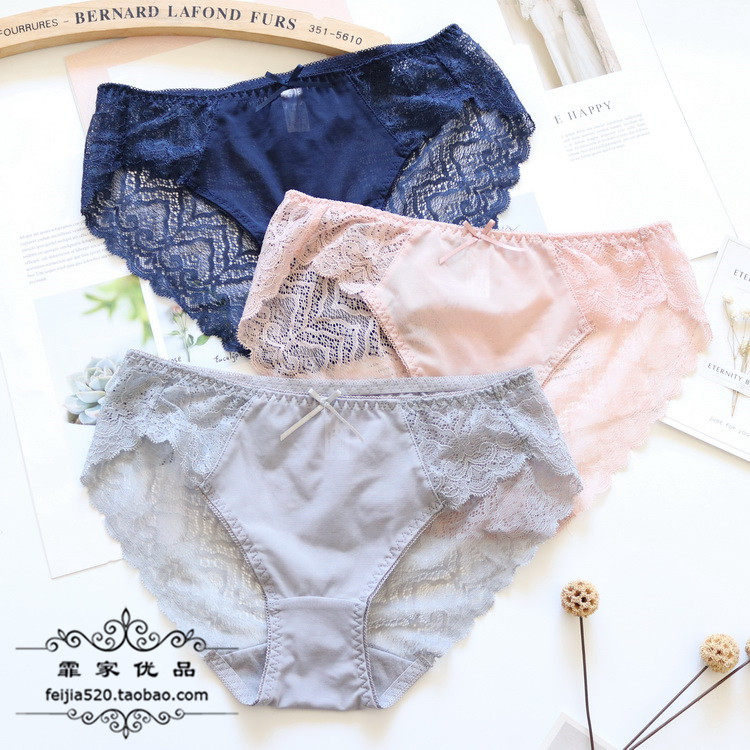 N271 Ladies Panties Mid Waist Soft Sexy Lace Breathable Bag Hip Seamless Comfort Ladies Shorts Plus Size