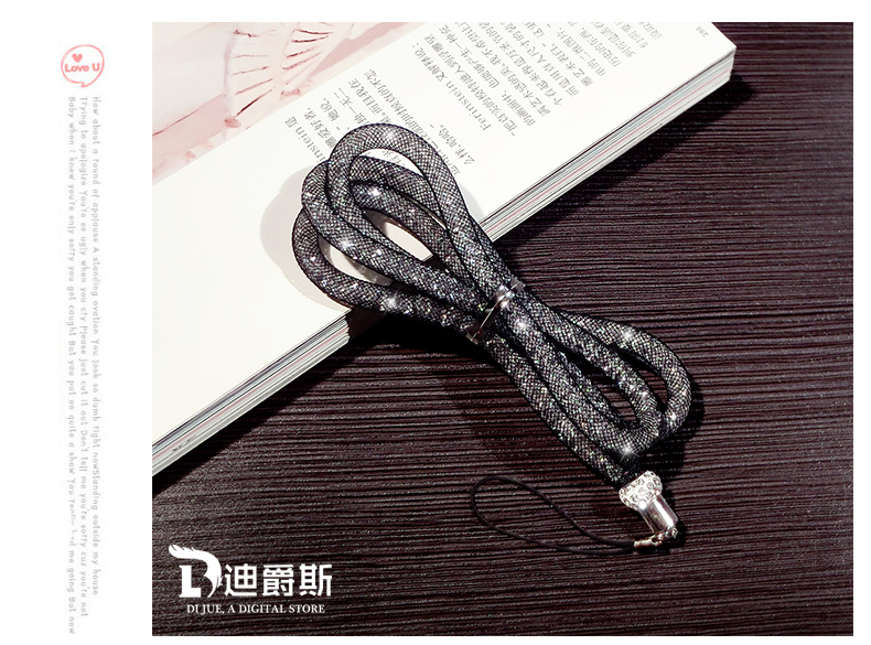 Điện thoại di động dây đeo nữ mô hình treo cổ dây Hàn Quốc cá tính sáng tạo thủy triều nữ điện thoại di động vỏ phổ rhinestone hạt chuỗi treo dài - Phụ kiện điện thoại di động ốp lưng a31