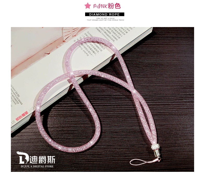 Điện thoại di động dây đeo nữ mô hình treo cổ dây Hàn Quốc cá tính sáng tạo thủy triều nữ điện thoại di động vỏ phổ rhinestone hạt chuỗi treo dài - Phụ kiện điện thoại di động ốp lưng samsung a31