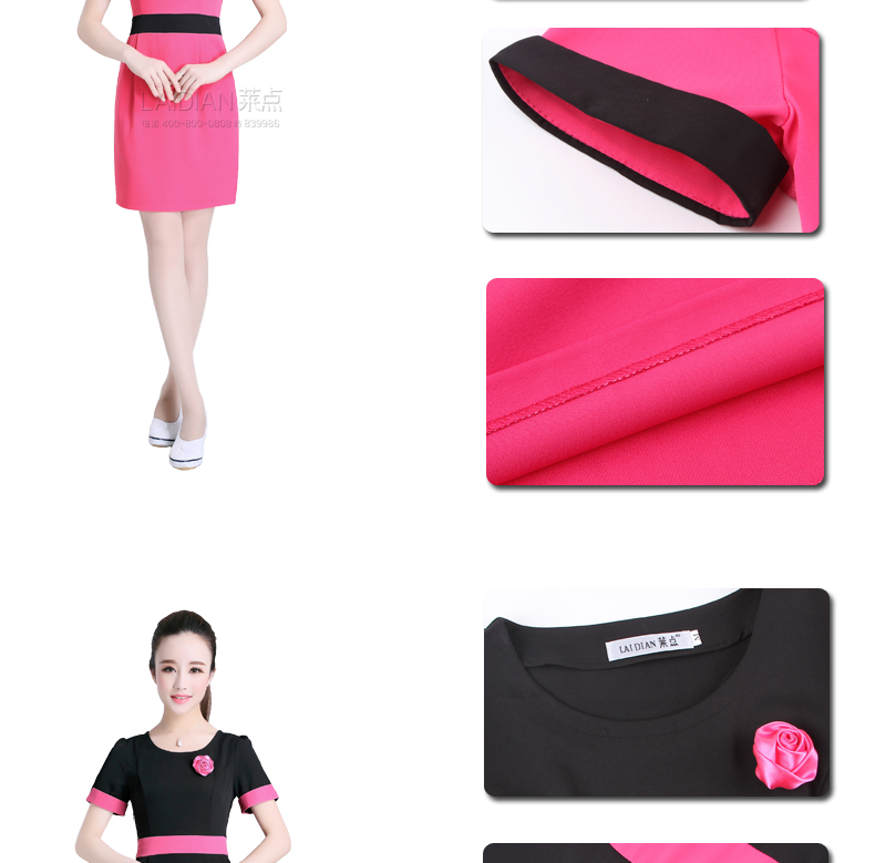 美容师工作服女秋冬美容院工作服职业装连衣裙