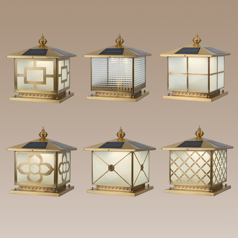 Solar All Copper Point LightOutdoor Waterproof Garden Garden View Villa Gateway LightOutdoor Wall Point Lights